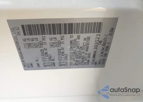 2013 Infiniti Jx35 from USA, damaged, VIN 5N1AL0MMXDC303523